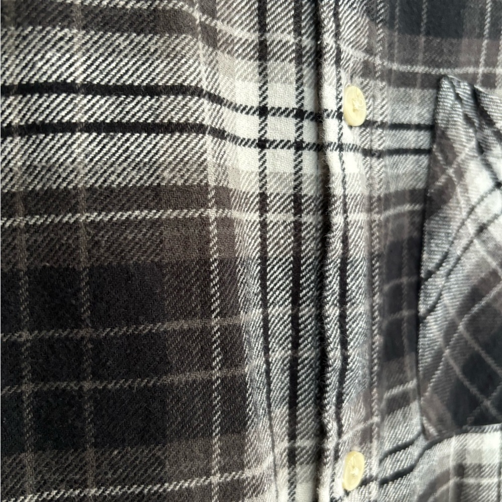 H&M black and white plaid cotton twill Button-Up Shirt - Picture 13 of 13